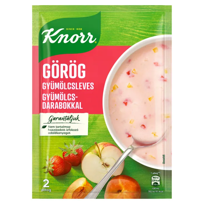 Knorr görög gyümölcsleves gyümölcsdarabokkal