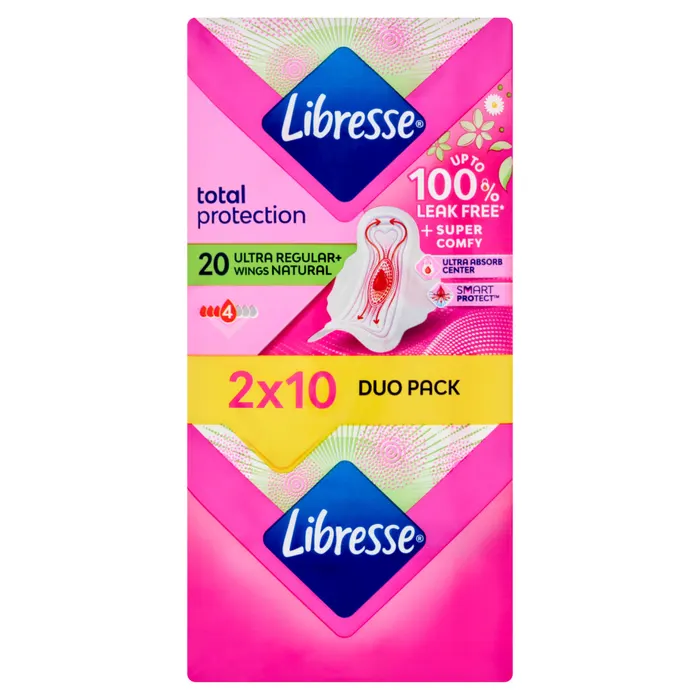 Libresse V-Protection Ultra+ Natural egészségügyi betét aloe vera kivonattal