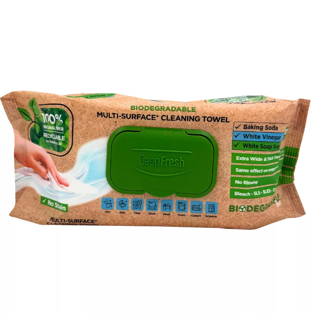 Deep Fresh felülettisztító nedves törlőkendő vegán biológialag lebomló
