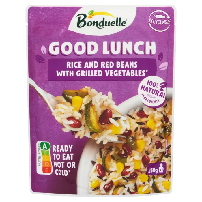 Bonduelle Good Lunch vörösbab, rizs, csemegekukorica, grillezett zöldségek keveréke