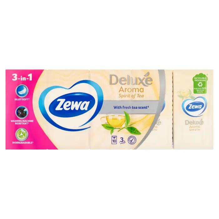 Zewa Deluxe Aroma Spirit of Tea illatosított papír zsebkendő 3 rétegű