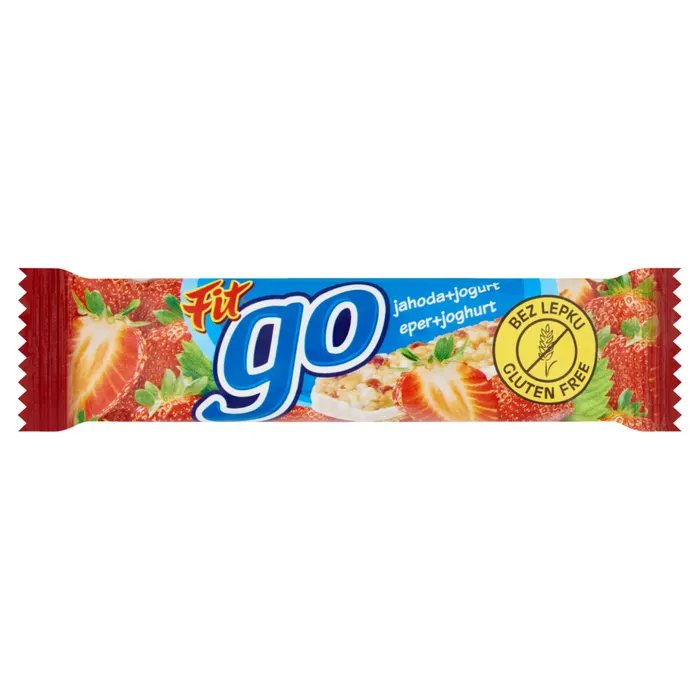 Fit Go gluténmentes eperízű müzliszelet joghurtos bevonattal