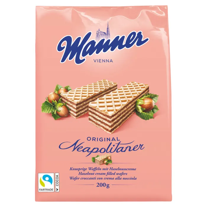 Manner mogyorókrémmel töltött ropogós ostyaszeletek