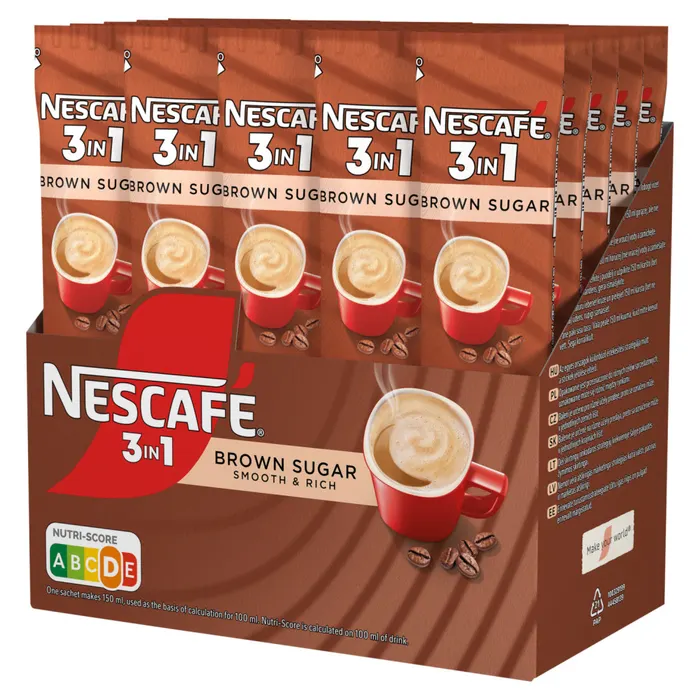 NESCAFÉ 3in1 Brown Sugar azonnal oldódó kávéspecialitás barna cukorral