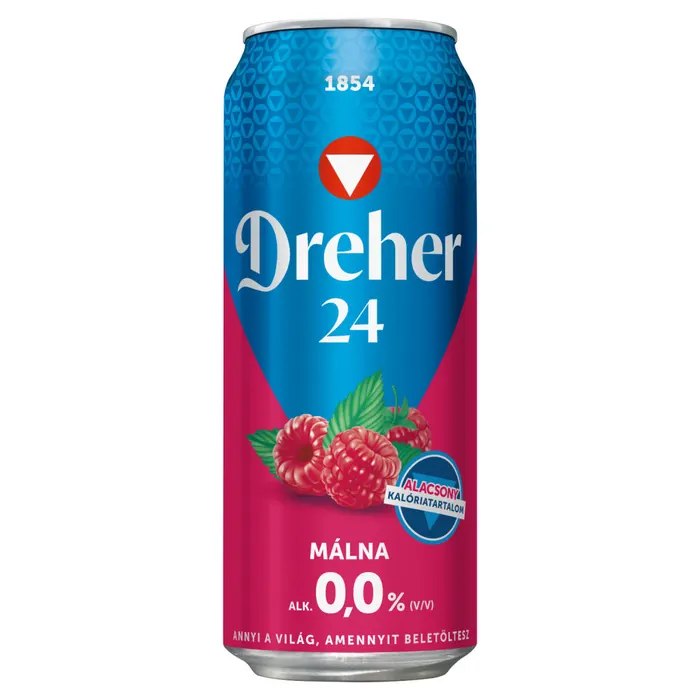 Dreher 24 Málna alkoholmentes világos sör és málna ízű ital keveréke édesítőszerrel 0,0%