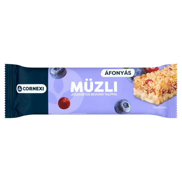 Cornexi áfonyás müzliszelet joghurtos bevonó talppal