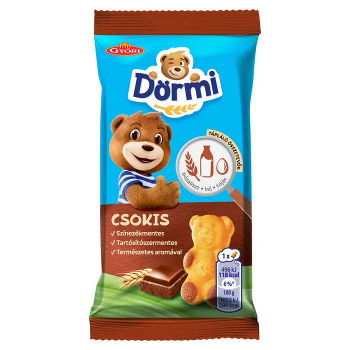 Dörmi csokoládés krémmel töltött puha piskóta