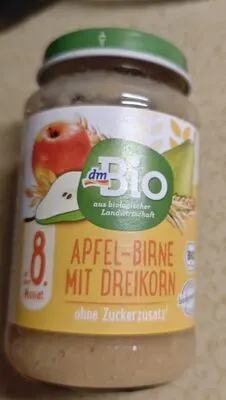 Bio bébidesszert alma körtével és háromféle teljes értékű gabonapehellyel, 8. hónapos kortól