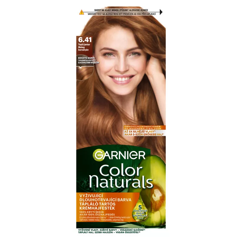 Garnier Color Naturals Tartós hajfesték 6 .41 Meleg borostyán, 60 +40 +