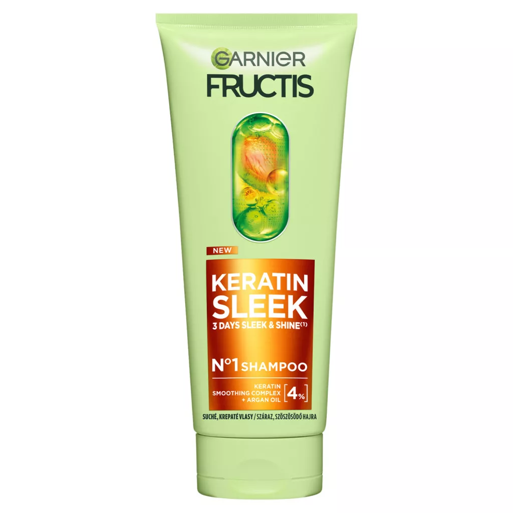 Garnier Fructis sampon Keratin Sleek száraz szöszösödő hajra