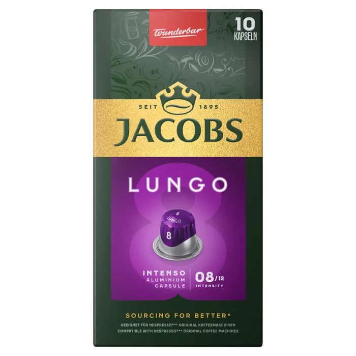 Jacobs Lungo Intenso őrölt-pörkölt kávé kapszulában