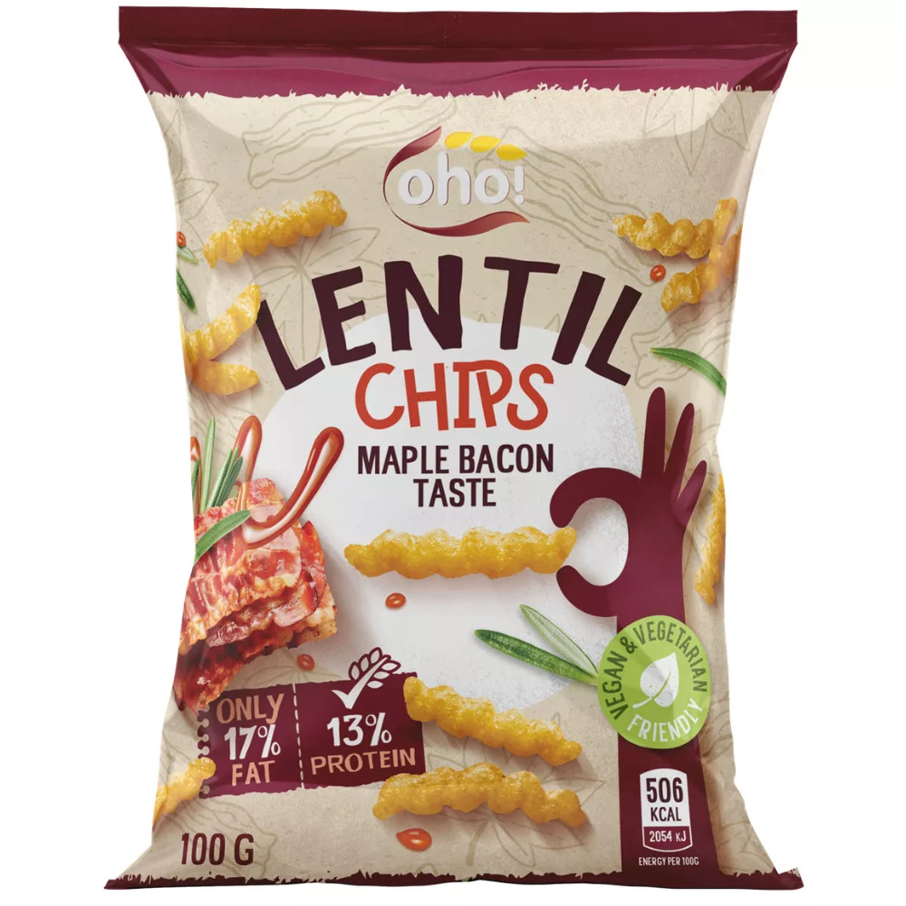 OHO! lencsechips juharszirup-bacon vegán