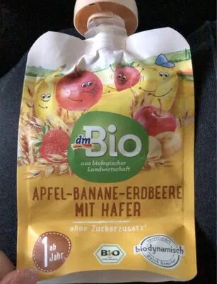 Bio gyümölcspüré alma-banán-eper zabpehellyel, 1 éves kortól
