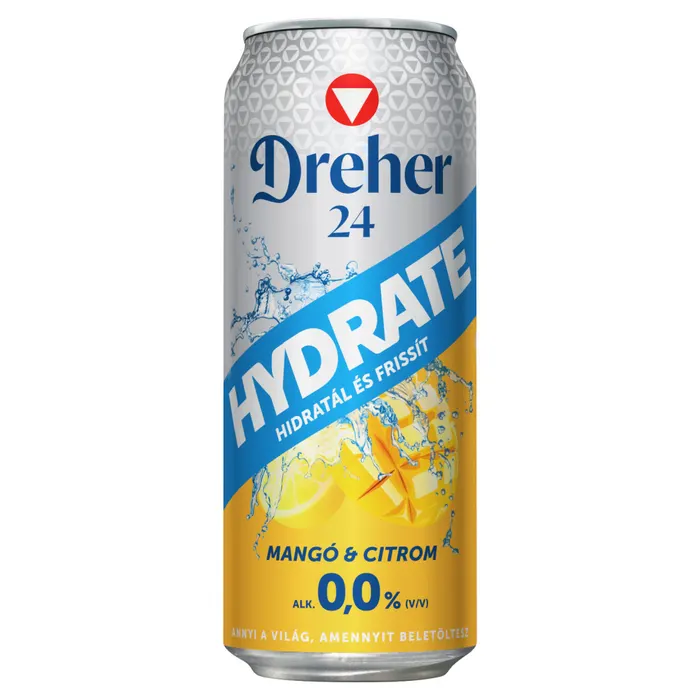 Dreher 24 Hydrate alkoholmentes világos sör és mangó-citrom ízű ital keveréke 0,0%