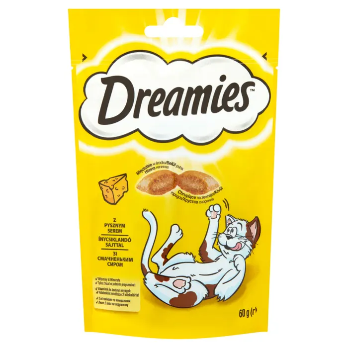 Dreamies kiegészítő száraz eledel sajttal felnőtt macskák és 8 hetesnél idősebb kölykök számára
