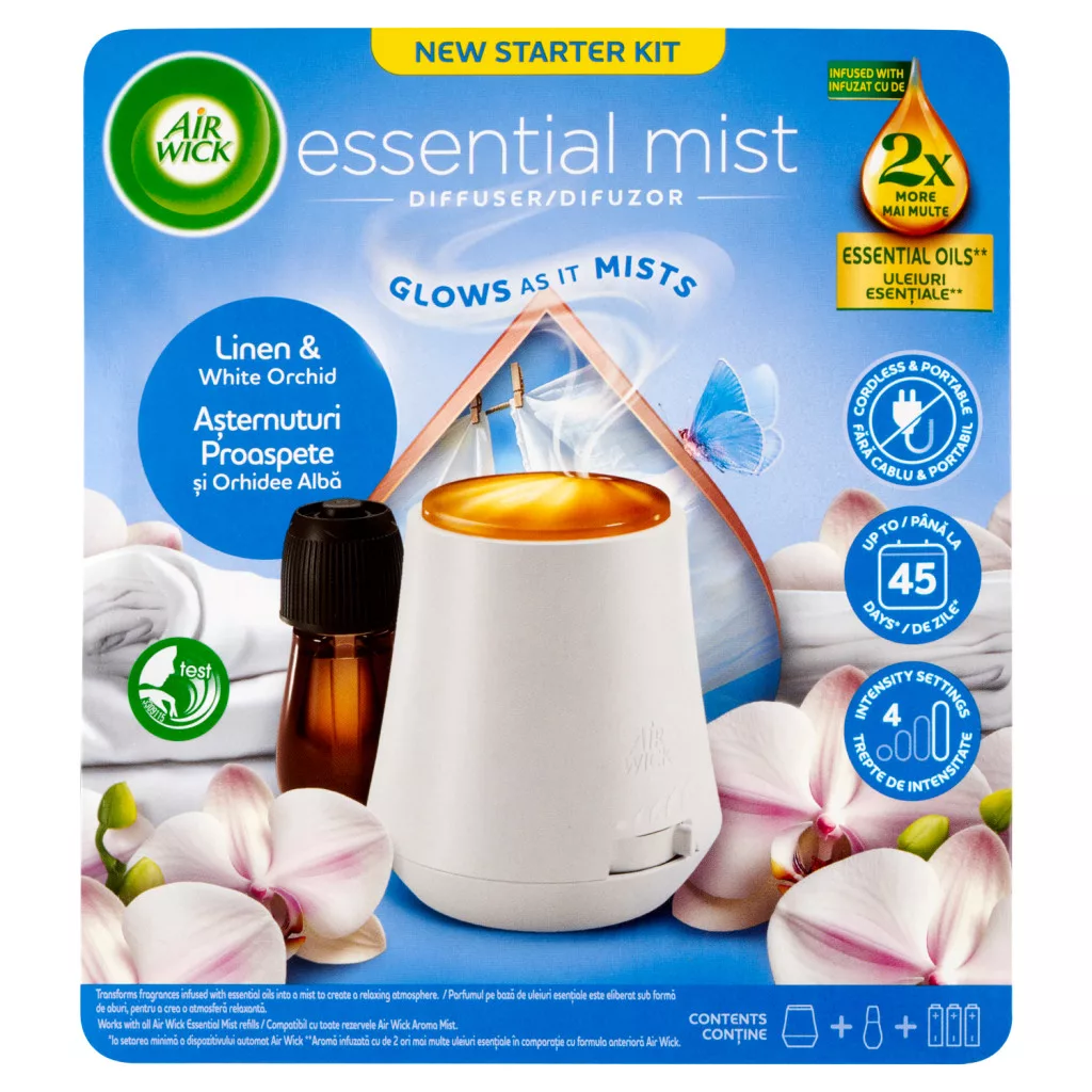 Air Wick Pamut és Fehér Orchidea aroma diffúzor készülék és utántöltő