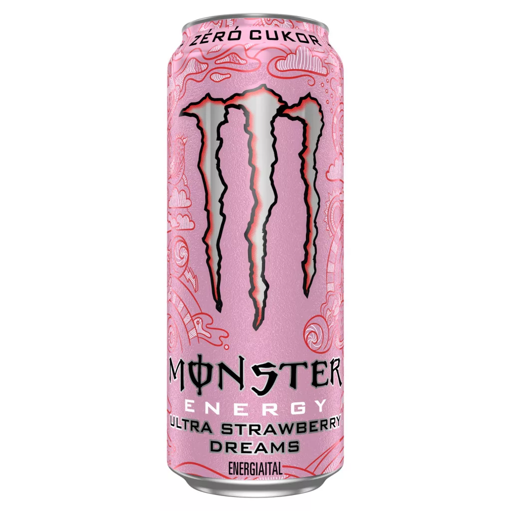Monster Energy Ultra Strawberry Dreams szénsavas eper ízű ital koffeinnel