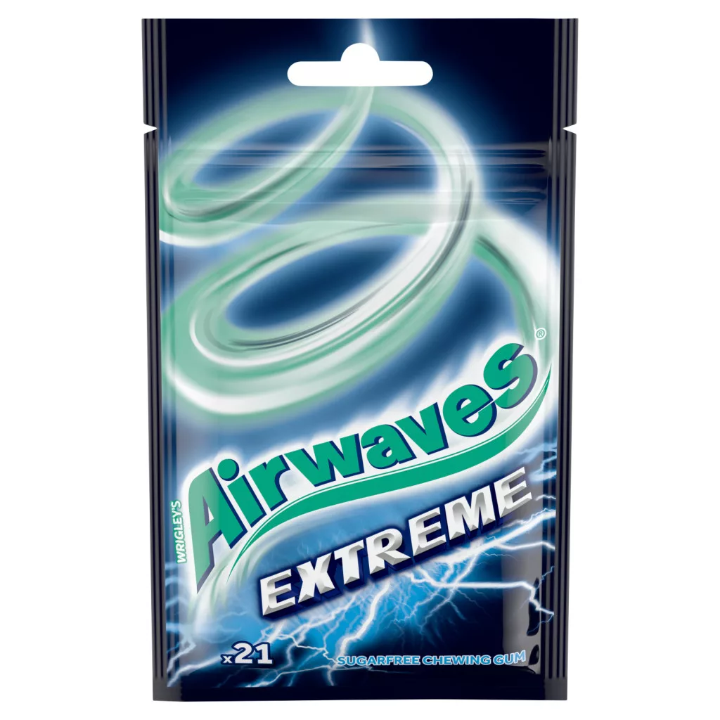 Airwaves Extreme erős mentol- és eukaliptuszízű cukormentes rágógumi édesítőszerrel