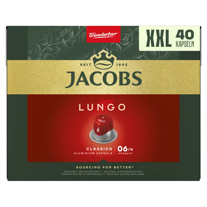 Jacobs Lungo Classico őrölt-pörkölt kávé kapszulában