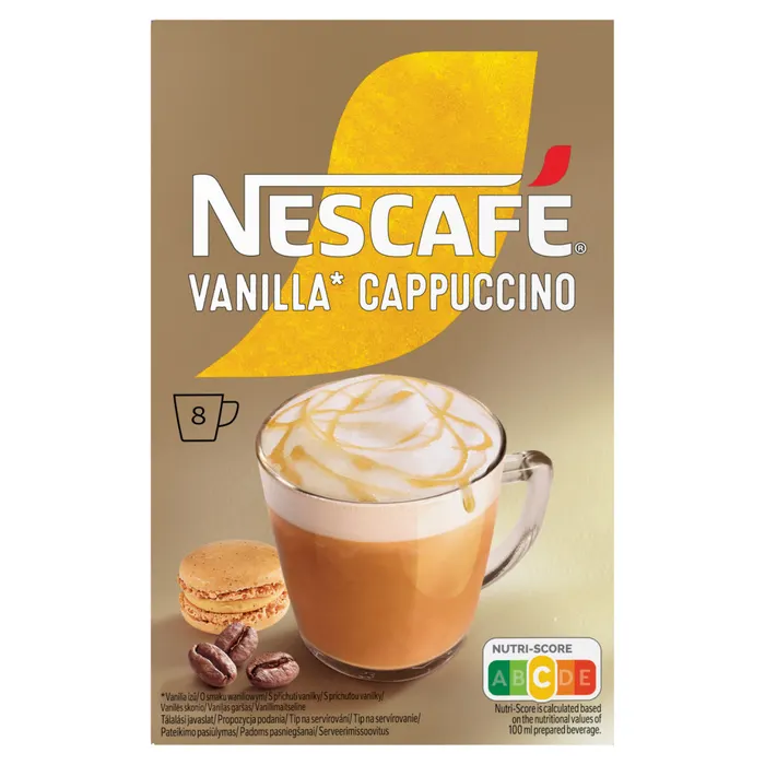 NESCAFÉ Vanilla Cappuccino vanília ízű azonnal oldódó kávéspecialitás