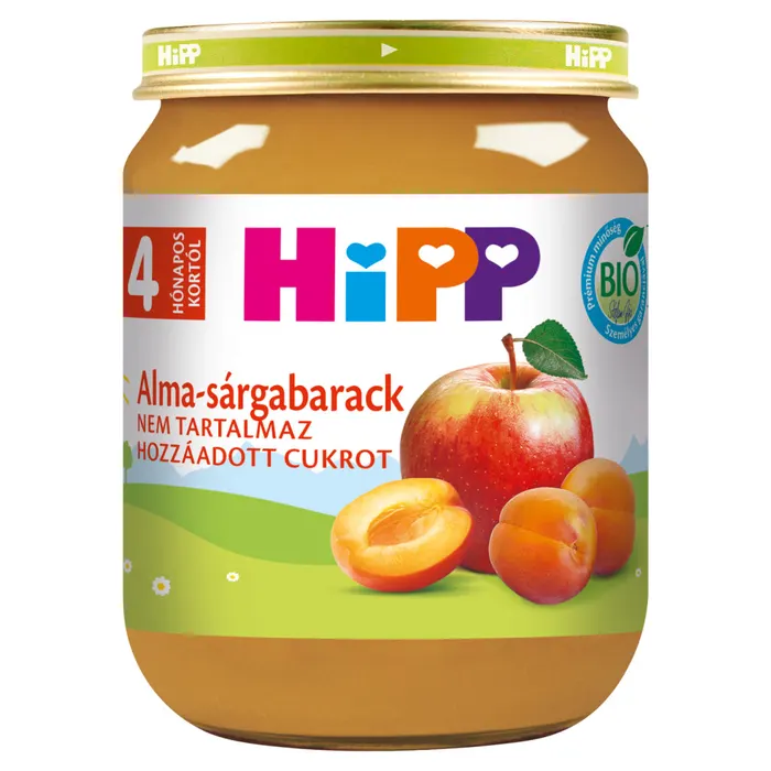 HiPP bio alma-sárgabarack bébidesszert 4 hónapos kortól