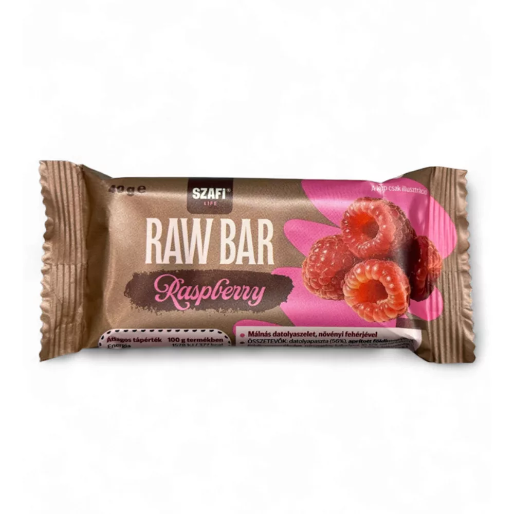 Szafi Life proteines raw bar szelet raspberry gluténmentes
