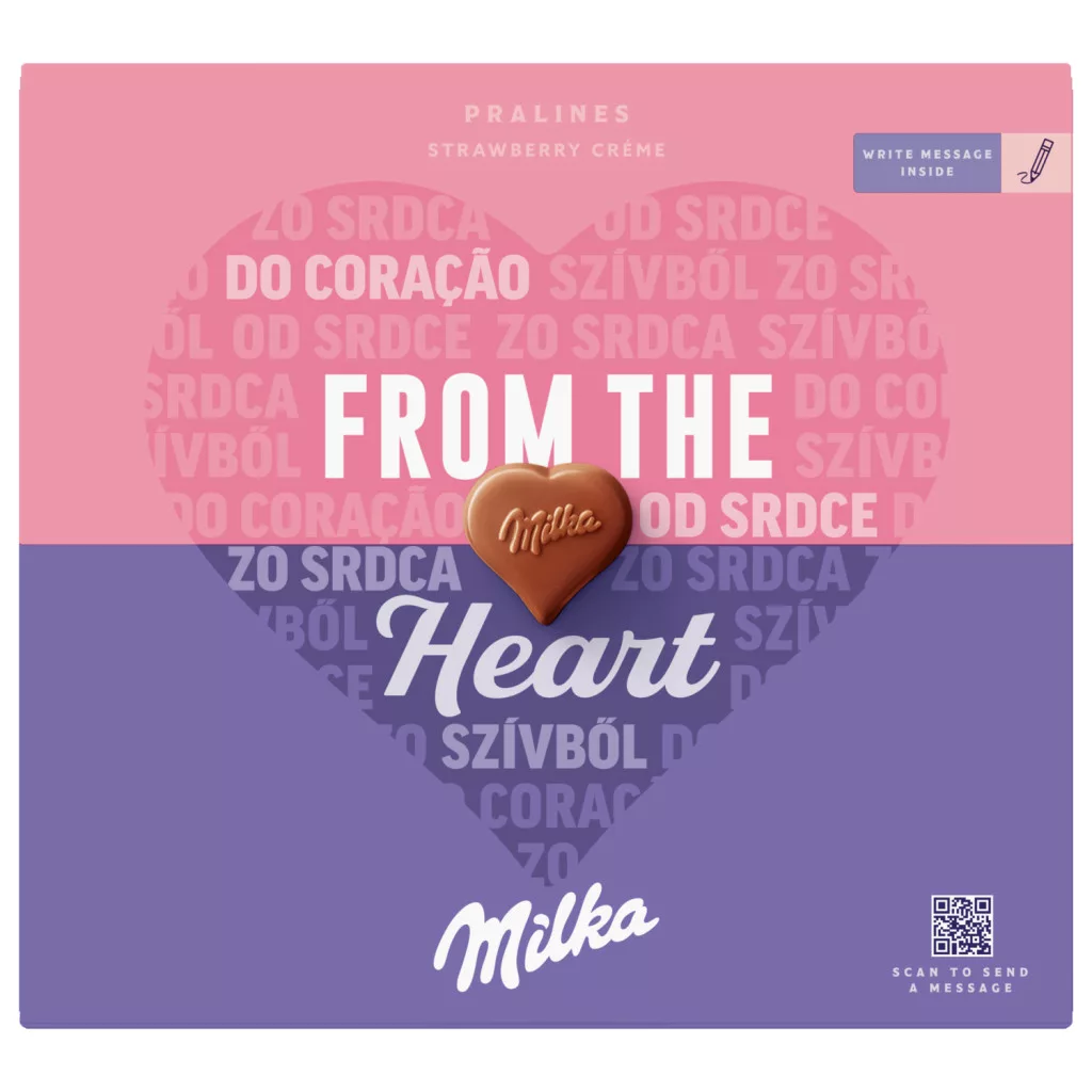 Milka I love Milka alpesi tejcsokoládé praliné epres töltelékkel