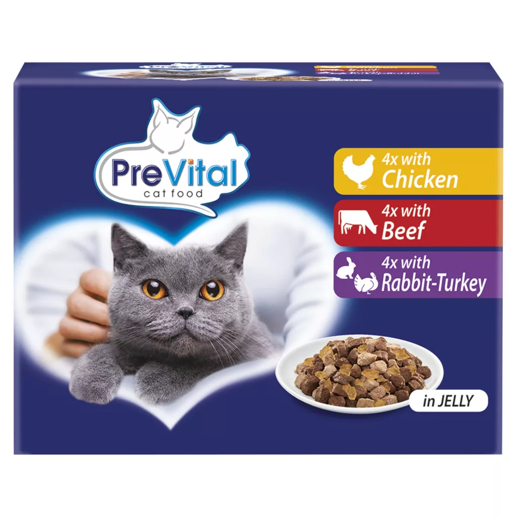 PreVital teljes értékű állateledel felnőtt macskák számára aszpikban