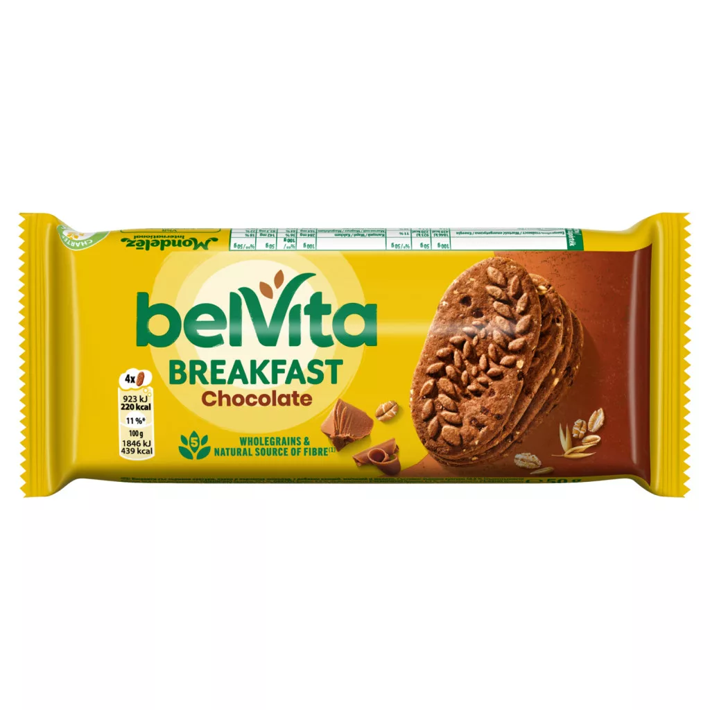 Belvita kakaós, gabonás keksz csokoládédarabokkal