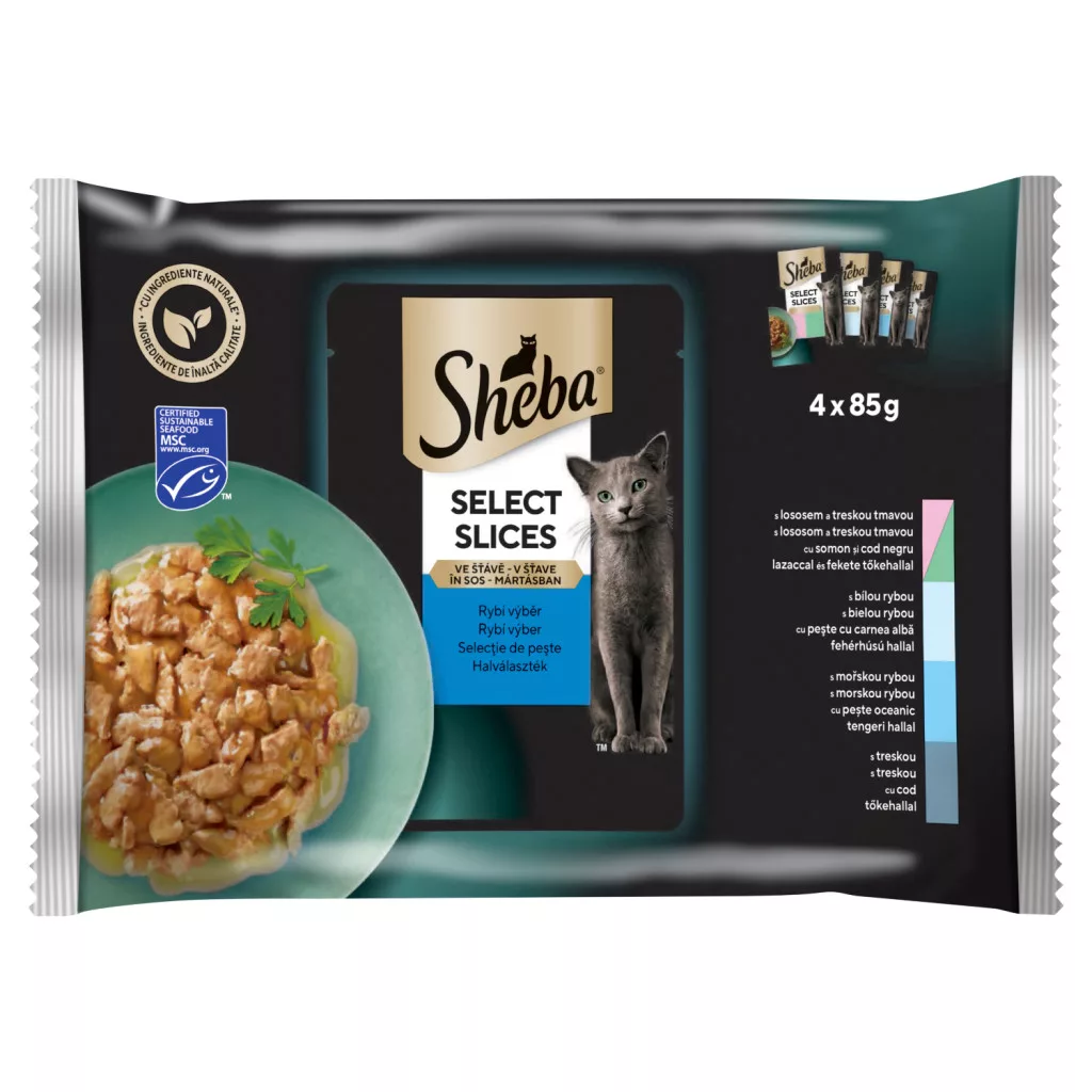 Sheba Select Slices teljes értékű nedves eledel felnőtt macskáknak halválaszték