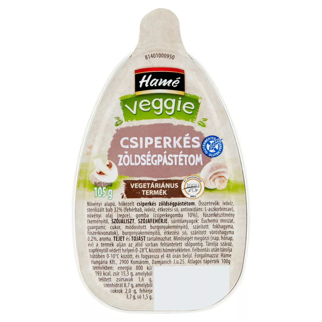 Hamé veggie zöldségpástétom csiperkés