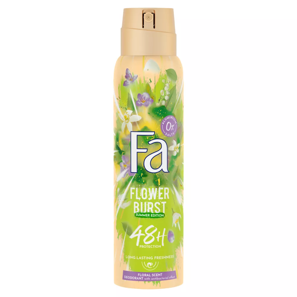 Fa Flower Burst deospray frissítő bazsarózsa, bazsalikom és borostyán illattal