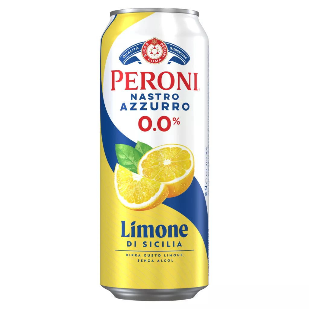 Peroni alkoholmentes sör Nastro Azzuro citrom 0,0% dobozos