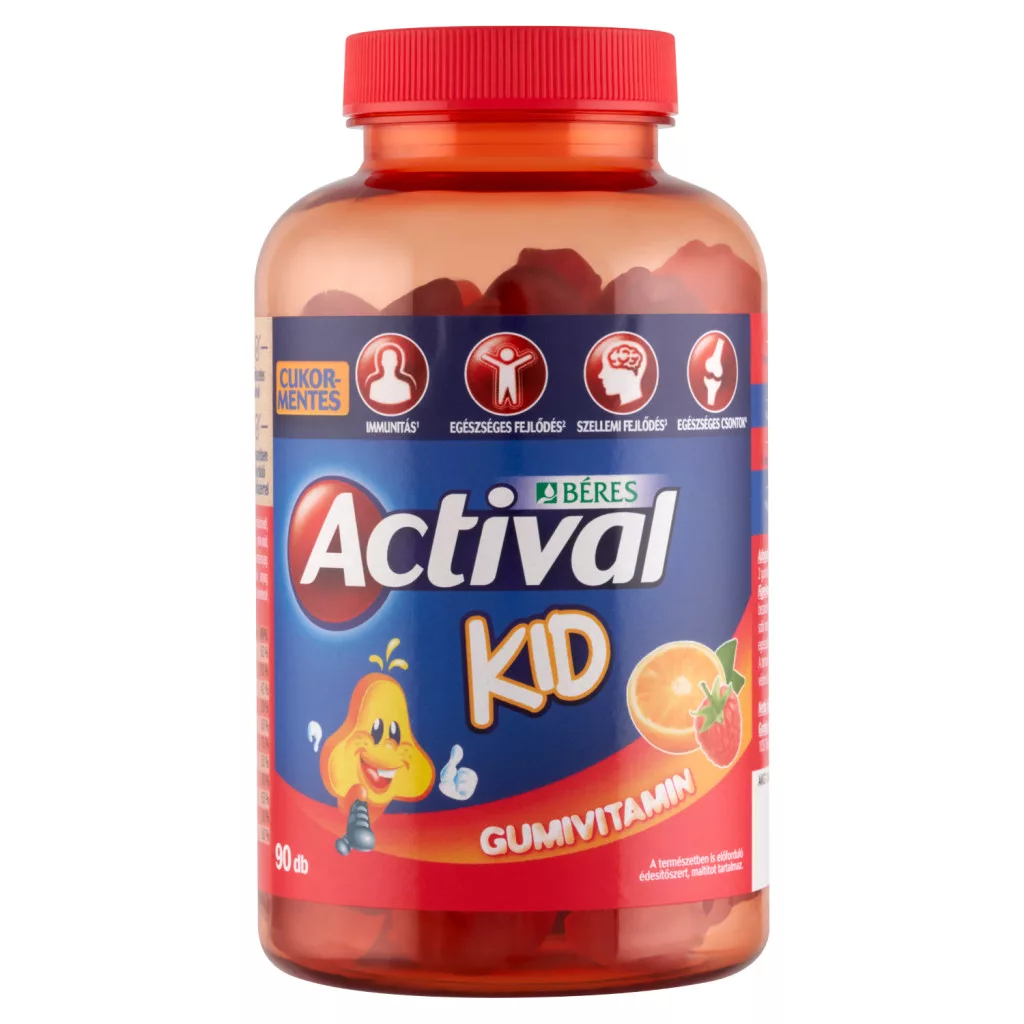 Béres Actival Kid cukormentes gumitabletta étrend-kiegészítő multivitamin