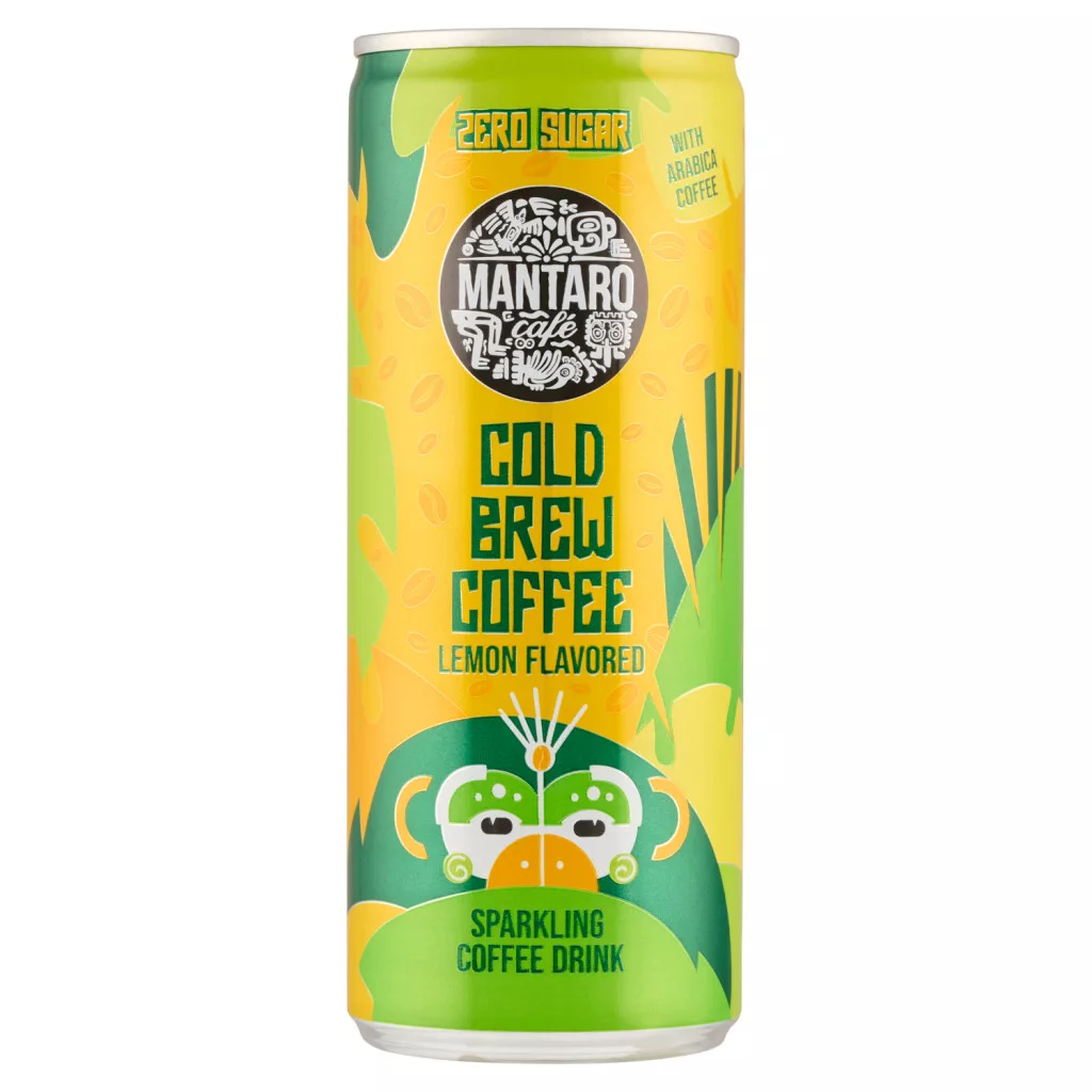 Mantaro Cold Brew Coffee citrom ízű, kávé alapú, szénsavas, energiamentes üdítőital