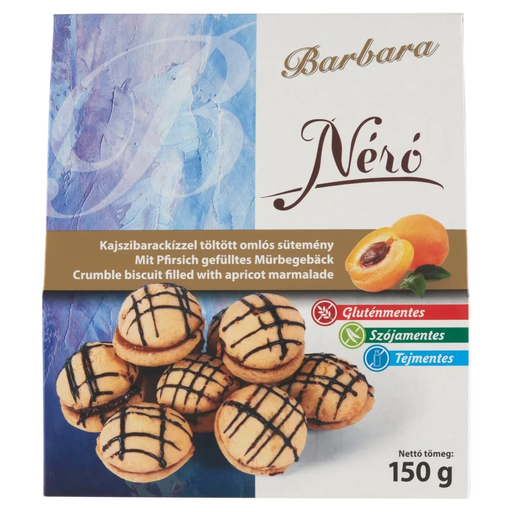 Barbara néró omlós sütemény kajszibarackízzel töltött gluténmentes