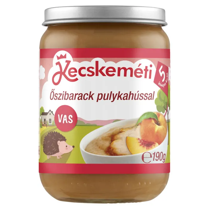 Kecskeméti őszibarack pulykahússal bébiétel 5 hónapos kortól