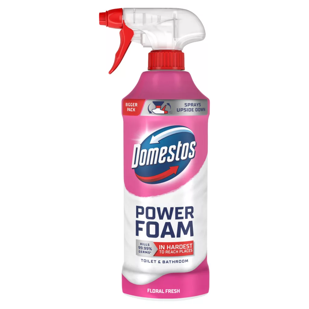 Domestos Power Foam Floral Fresh WC és fürdőszoba tisztító és fertőtlenítő hab