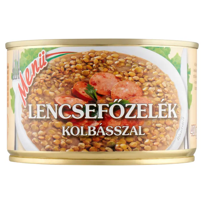 Menü lencsefőzelék kolbásszal