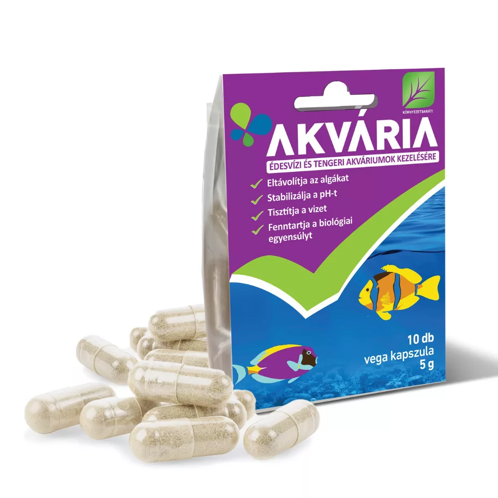 Akvária kapszula édesvizí és tengeri akváriumok kezelésére