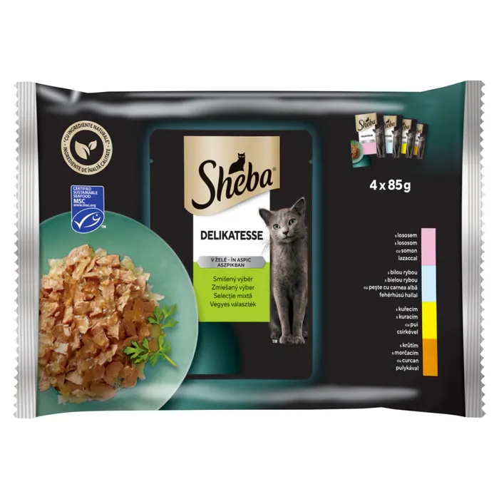 Sheba Delicatesse teljes értékű nedves eledel felnőtt macskáknak vegyes választék