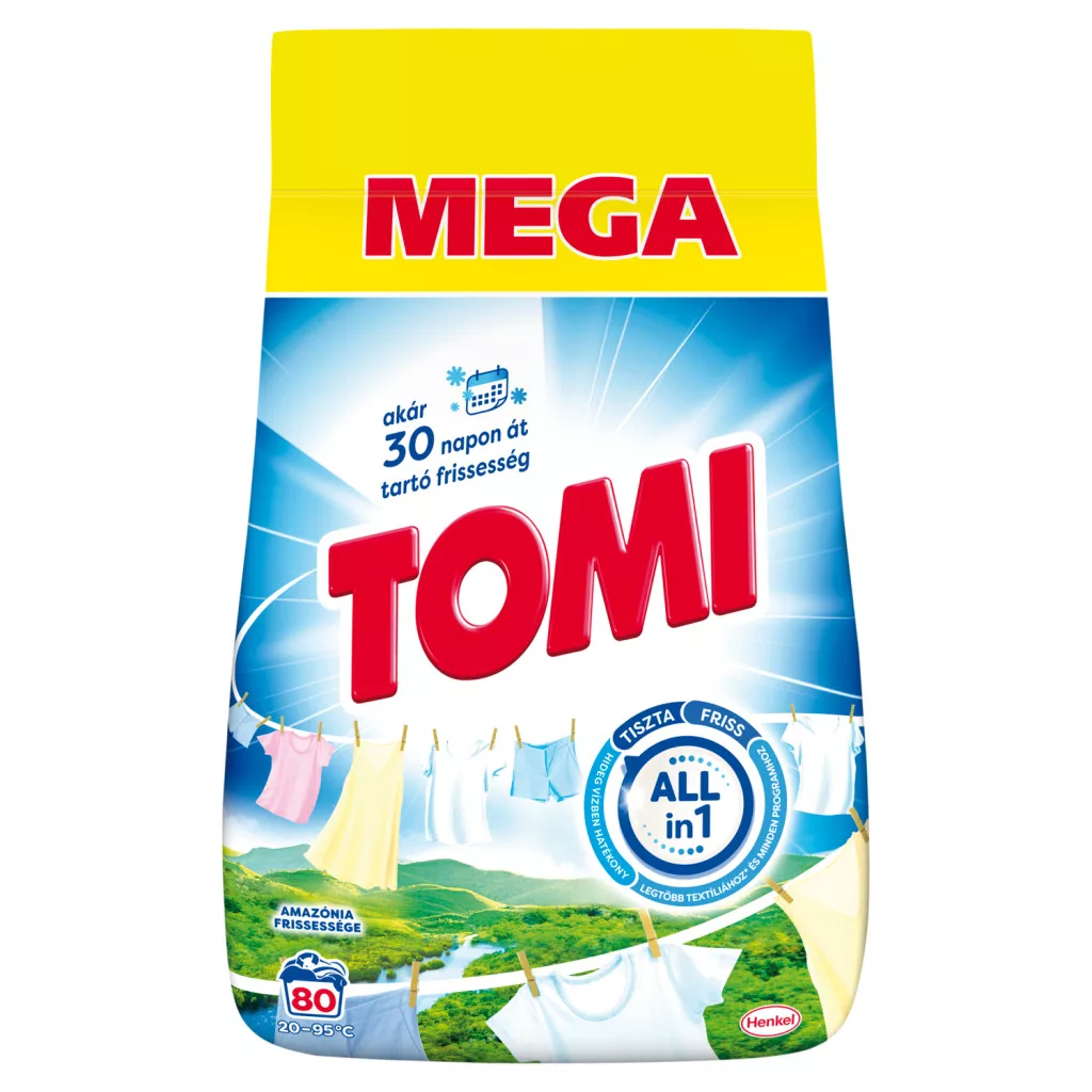 Tomi Amazónia Frissessége mosópor fehér és világos ruhákhoz 80 mosás
