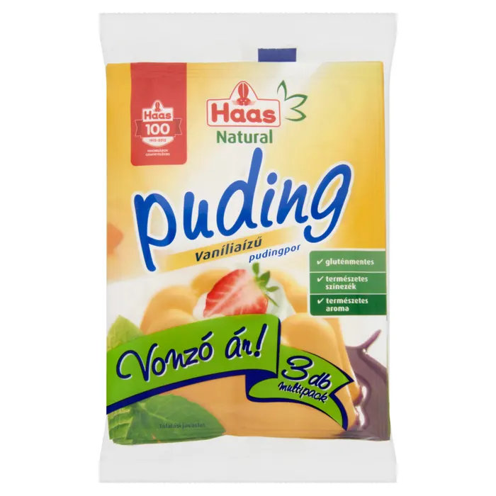 Haas Natural gluténmentes vaníliaízű pudingpor