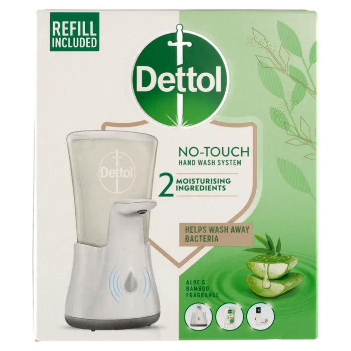 Dettol Aloe Vera és Bambusz érintés nélküli szappanadagoló rendszer és utántöltő