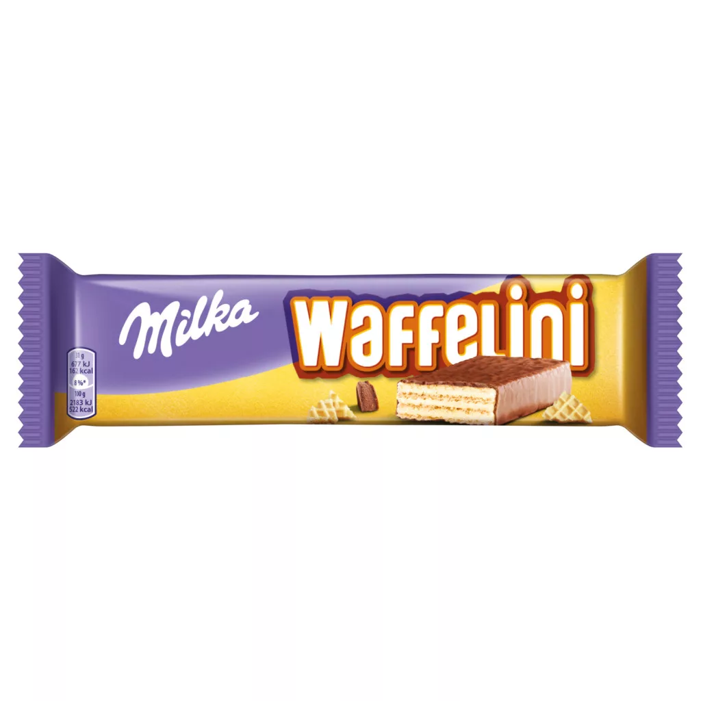 Milka Waffelini alpesi tejcsokoládéval mártott tejes ízű krémmel töltött ostya