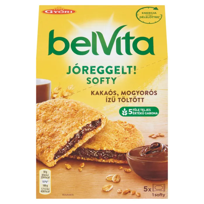 Belvita JóReggelt! Softy gabonás keksz mogyorós ízű kakaós töltelékkel