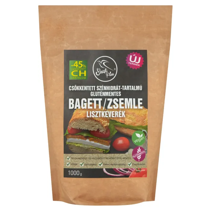 Szafi Free csökkentett szénhidrát-tartalmú gluténmentes bagett/zsemle lisztkeverék