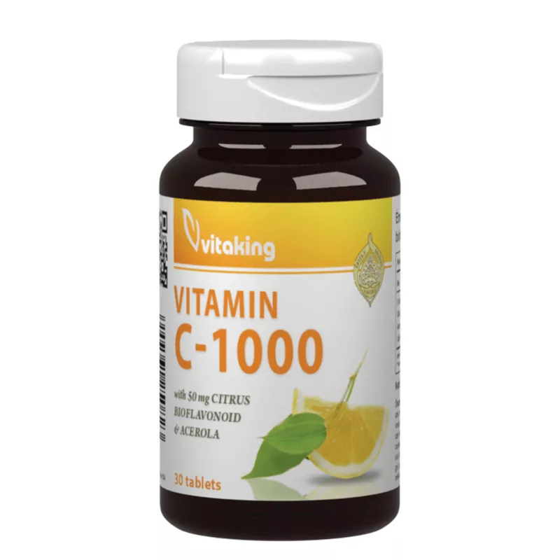 Vitaking C-vitamin 1000mg + acerola + csipkebogyó + bioflavoniod (30)
