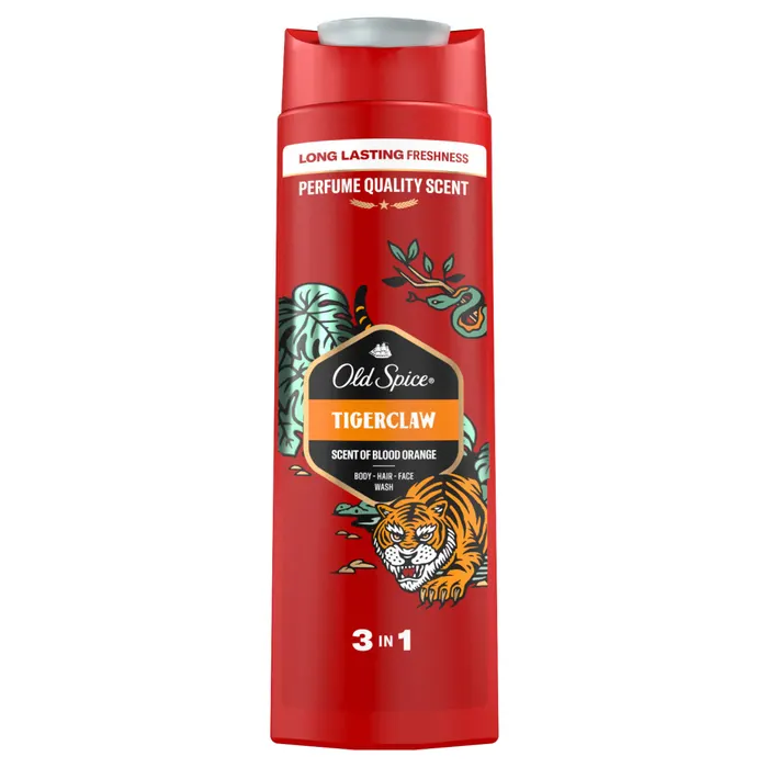 Old Spice Tigerclaw Férfi 3 az 1-ben Sampon és Tusfürdő