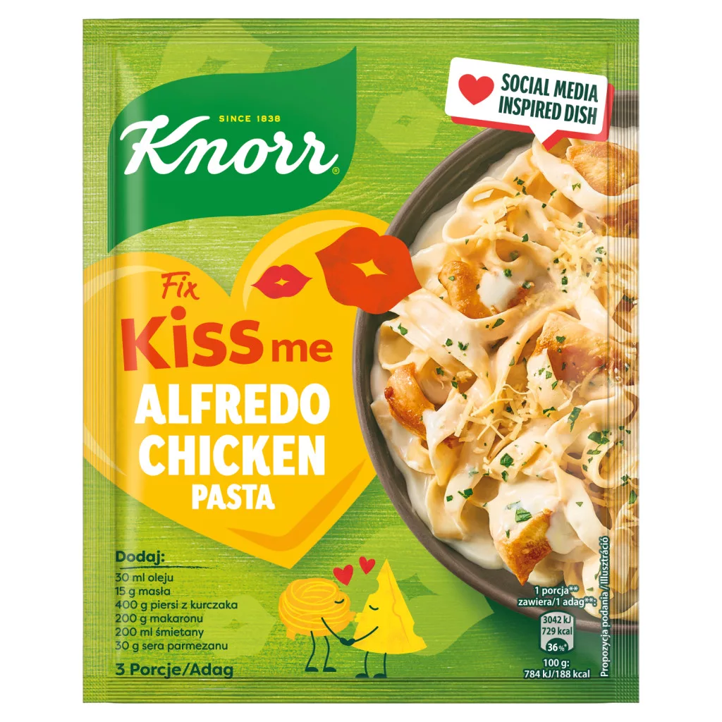 Knorr Kiss me Alfredo sajtos-tejszínes csirkés tészta alap